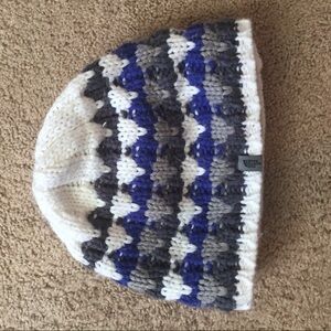 The North Face Blue and Gray Knit Beanie
